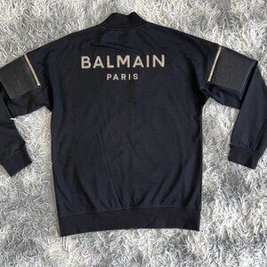 Balmain Embroidered Glitter Biker Track Jacket